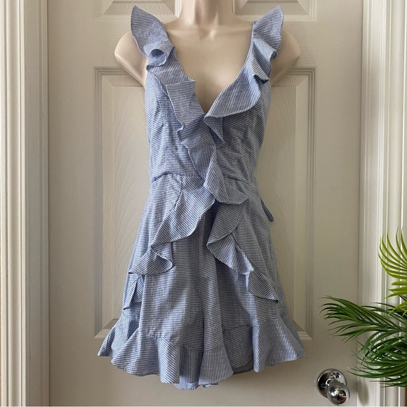 Hello Molly Blue Ruffled Jumpsuit - Picture 2 of 9